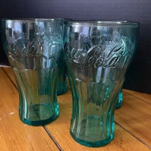 Green Glass Coca Cola Collectible Glassware